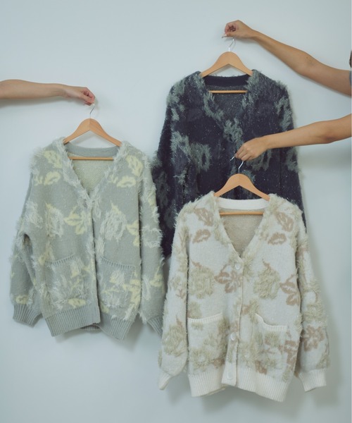 paravion（パラビオン）の「花柄ジャガードカーディガン（カーディガン/ボレロ・レディース・ホワイト/グレー/チャコールグレー・FREE）」の18枚目の写真