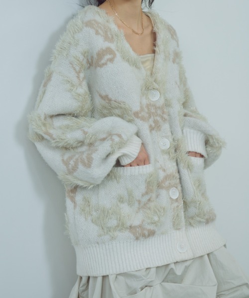 paravion（パラビオン）の「花柄ジャガードカーディガン（カーディガン/ボレロ・レディース・ホワイト/グレー/チャコールグレー・FREE）」の21枚目の写真