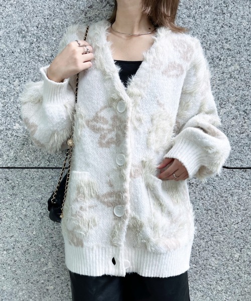 paravion（パラビオン）の「花柄ジャガードカーディガン（カーディガン/ボレロ・レディース・ホワイト/グレー/チャコールグレー・FREE）」の20枚目の写真