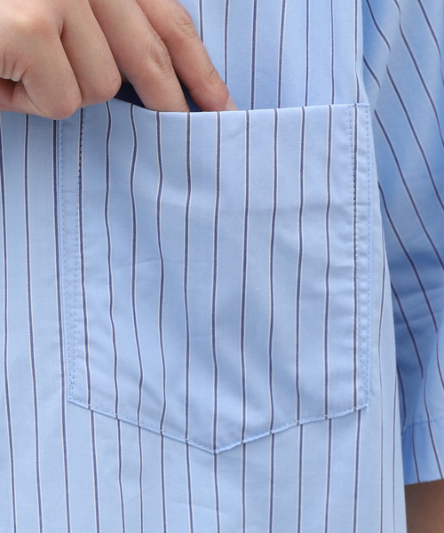 B.C STOCK(ベーセーストック)の「LAWN OVER 半袖 SHIRT(シャツ/ブラウス・メンズ・ブルー/ライトブルー/エメラルドブルー/サックスブルー/スカイブルー・FREE)」の13枚目の写真