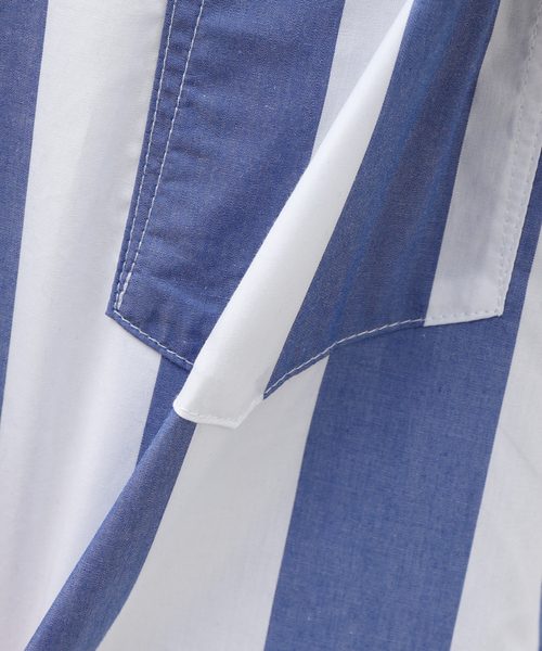 B.C STOCK(ベーセーストック)の「LAWN OVER 半袖 SHIRT(シャツ/ブラウス・メンズ・ブルー/ライトブルー/エメラルドブルー/サックスブルー/スカイブルー・FREE)」の10枚目の写真