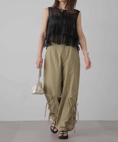 FREE'S MART（フリーズマート）の「オーガンジーペプラムブラウス（シャツ/ブラウス・レディース・ブラック/ライトグリーン/ホワイト・FREE）」の22枚目の写真