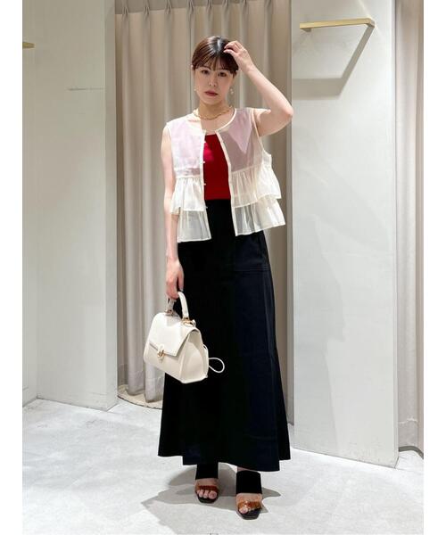 FREE'S MART（フリーズマート）の「オーガンジーペプラムブラウス（シャツ/ブラウス・レディース・ブラック/ライトグリーン/ホワイト・FREE）」の10枚目の写真