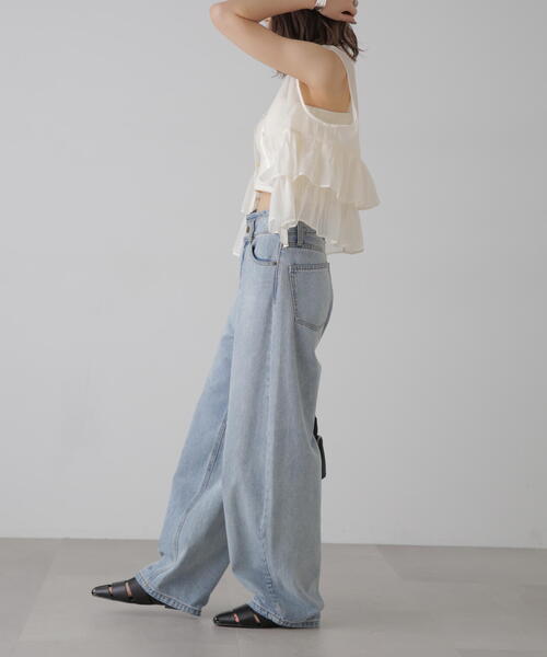 FREE'S MART（フリーズマート）の「オーガンジーペプラムブラウス（シャツ/ブラウス・レディース・ブラック/ライトグリーン/ホワイト・FREE）」の6枚目の写真