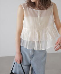 FREE'S MART | オーガンジーペプラムブラウス(シャツ/ブラウス)