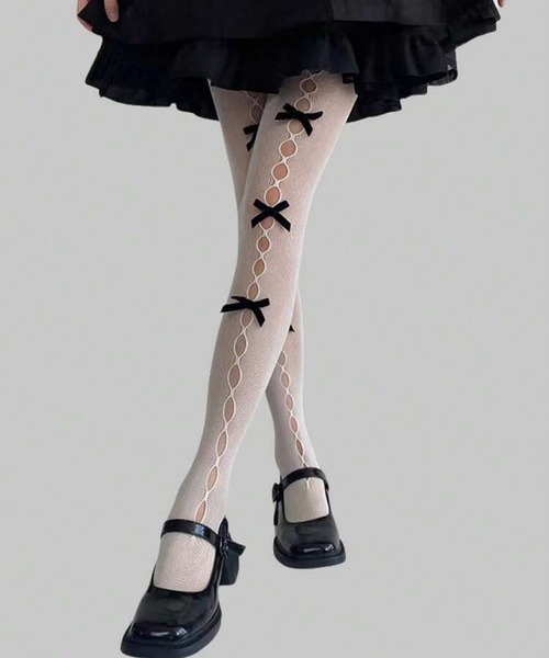 Nodress 2024ss ブラック リボン レース ストッキング　五分丈 Nodress 2024ss ブラック リボン レース ストッキング 五分丈