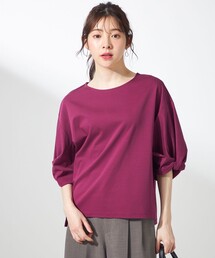 エルメス　紫　ボートネック　カットソー(40) Tシャツ/カットソー（パープル/紫色系・ボートネック