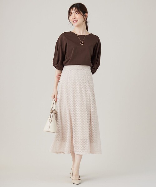 ANY SIS（エニィスィス）の「シルケットスムースツイストスリーブ カットソー（Tシャツ/カットソー・レディース・ブラック系/ダークブラウン系/パープル系/パイングリーン系・2）」の8枚目の写真