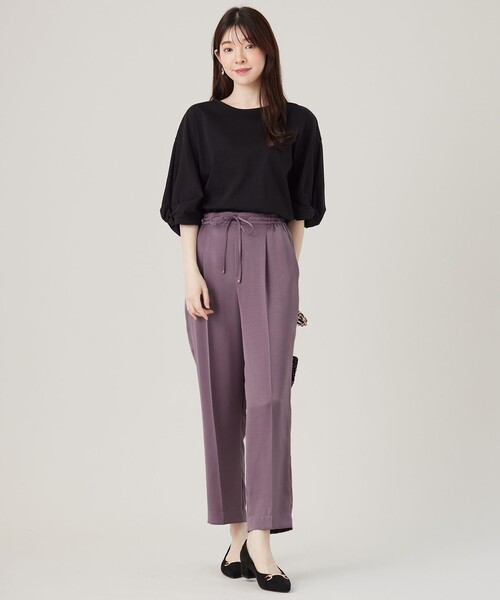 ANY SIS（エニィスィス）の「シルケットスムースツイストスリーブ カットソー（Tシャツ/カットソー・レディース・ブラック系/ダークブラウン系/パープル系/パイングリーン系・2）」の10枚目の写真