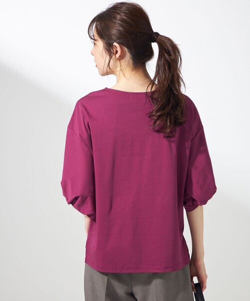 ANY SIS（エニィスィス）の「シルケットスムースツイストスリーブ カットソー（Tシャツ/カットソー・レディース・ブラック系/ダークブラウン系/パープル系/パイングリーン系・2）」の13枚目の写真