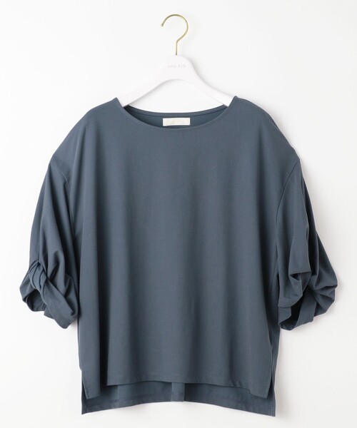 ANY SIS（エニィスィス）の「シルケットスムースツイストスリーブ カットソー（Tシャツ/カットソー・レディース・ブラック系/ダークブラウン系/パープル系/パイングリーン系・2）」の16枚目の写真