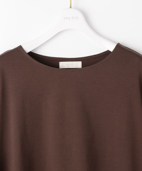 ANY SIS（エニィスィス）の「シルケットスムースツイストスリーブ カットソー（Tシャツ/カットソー・レディース・ブラック系/ダークブラウン系/パープル系/パイングリーン系・2）」の19枚目の写真