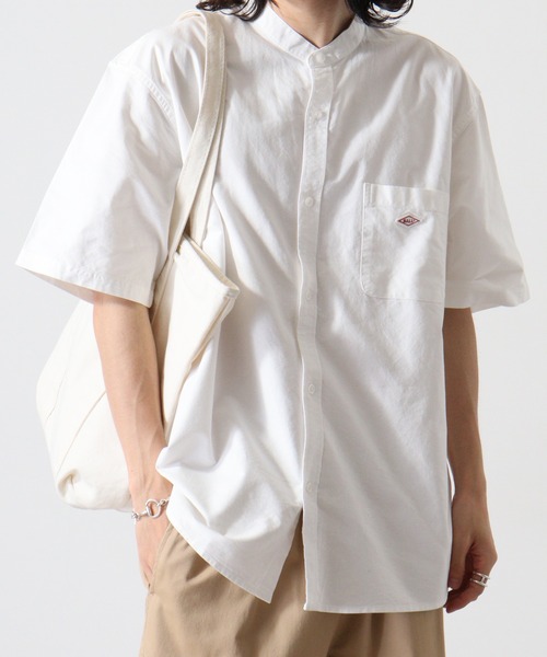 BALL(ボール)の「BALL オックス 半袖 バンドカラーシャツ(シャツ/ブラウス・メンズ・サックスブルー/ストライプ/オフホワイト・LL/M/L)」の2枚目の写真
