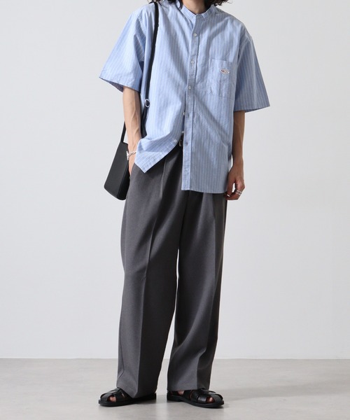 BALL(ボール)の「BALL オックス 半袖 バンドカラーシャツ(シャツ/ブラウス・メンズ・サックスブルー/ストライプ/オフホワイト・LL/M/L)」の19枚目の写真