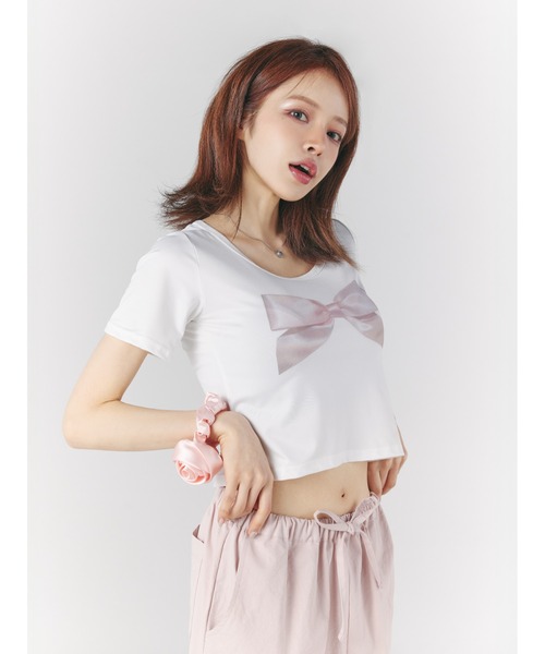 ROOPTOKYO（ループトウキョウ）の「ROOPTOKYO×Ye kong ribbon tee（Tシャツ/カットソー・レディース・ホワイト/ブラック・FREE）」の4枚目の写真