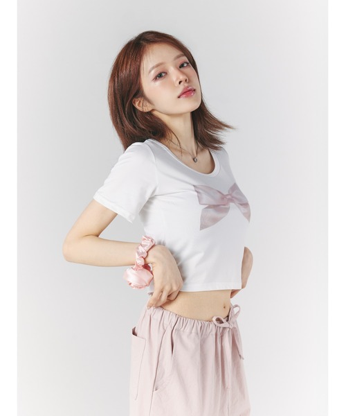 ROOPTOKYO（ループトウキョウ）の「ROOPTOKYO×Ye kong ribbon tee（Tシャツ/カットソー・レディース・ホワイト/ブラック・FREE）」の5枚目の写真