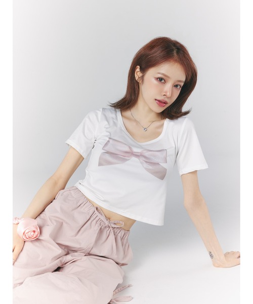 ROOPTOKYO（ループトウキョウ）の「ROOPTOKYO×Ye kong ribbon tee（Tシャツ/カットソー・レディース・ホワイト/ブラック・FREE）」の7枚目の写真