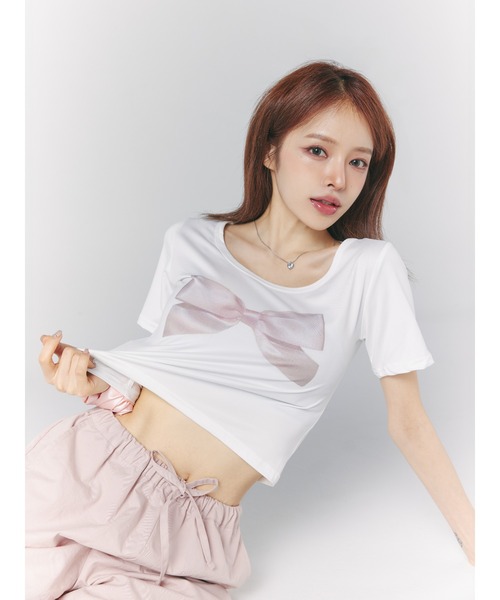 ROOPTOKYO（ループトウキョウ）の「ROOPTOKYO×Ye kong ribbon tee（Tシャツ/カットソー・レディース・ホワイト/ブラック・FREE）」の8枚目の写真