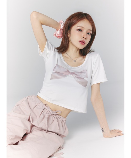 ROOPTOKYO（ループトウキョウ）の「ROOPTOKYO×Ye kong ribbon tee（Tシャツ/カットソー・レディース・ホワイト/ブラック・FREE）」の17枚目の写真