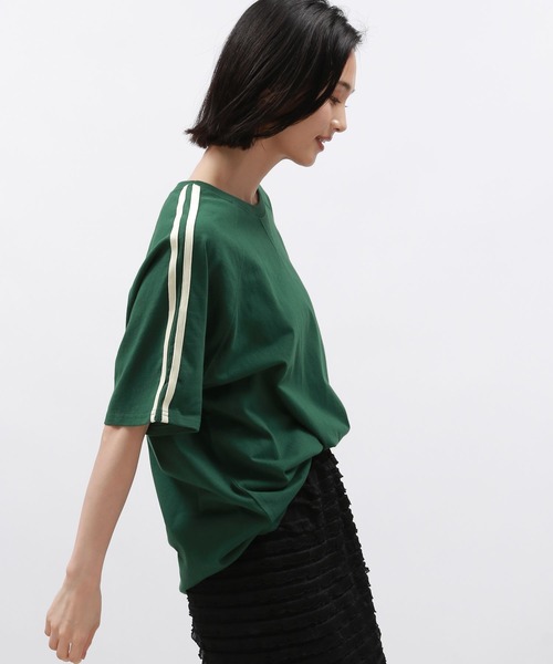 LAKOLE（ラコレ）の「ラグランライン半袖T / 130865（Tシャツ/カットソー・レディース・グリーン/ブラック/オフホワイト・SMALL/MEDIUM）」の19枚目の写真