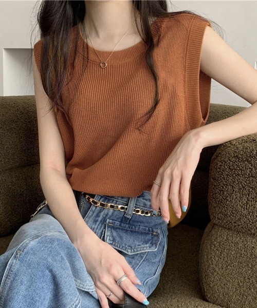 正規品D&G ディーアンドジー　ゴールド　サマーニット　タンクトップ ニットタンクトップ レディース 春夏秋冬[品番：PENA0030381