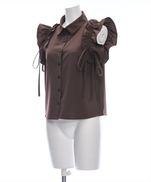 clear（クリア）の「リボン付キフリルノースリーブブラウス［ガーリー バレエコア ヘルシー］≪再入荷≫（シャツ/ブラウス・レディース・ブラック/アイボリー/ブラウン/チャコールグレー・F）」の12枚目の写真