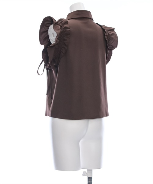 clear（クリア）の「リボン付キフリルノースリーブブラウス［ガーリー バレエコア ヘルシー］≪再入荷≫（シャツ/ブラウス・レディース・ブラック/アイボリー/ブラウン/チャコールグレー・F）」の14枚目の写真