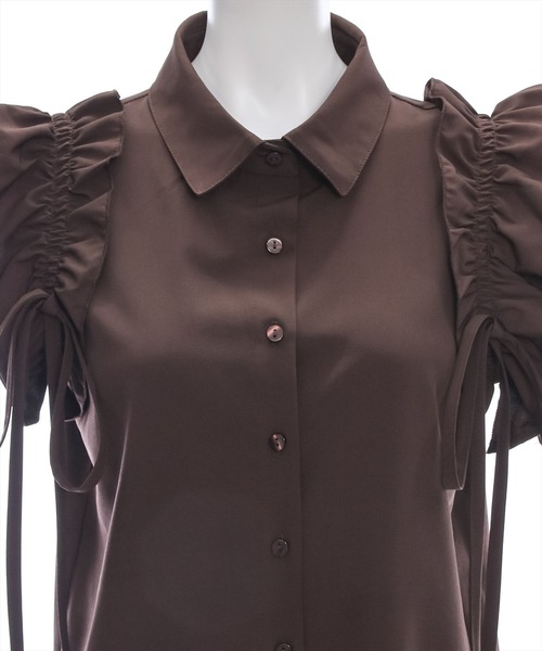 clear（クリア）の「リボン付キフリルノースリーブブラウス［ガーリー バレエコア ヘルシー］≪再入荷≫（シャツ/ブラウス・レディース・ブラック/アイボリー/ブラウン/チャコールグレー・F）」の16枚目の写真