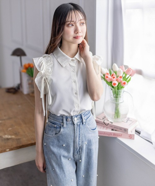 未使用ターコイズ フリル付きシャツ ノースリーブ 未使用ターコイズ フリル付きシャツ ノースリーブ 楽天市場