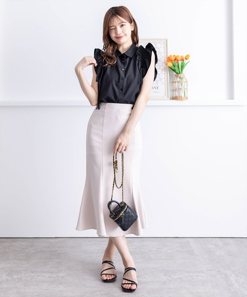 clear（クリア）の「リボン付キフリルノースリーブブラウス［ガーリー バレエコア ヘルシー］≪再入荷≫（シャツ/ブラウス・レディース・ブラック/アイボリー/ブラウン/チャコールグレー・F）」の11枚目の写真