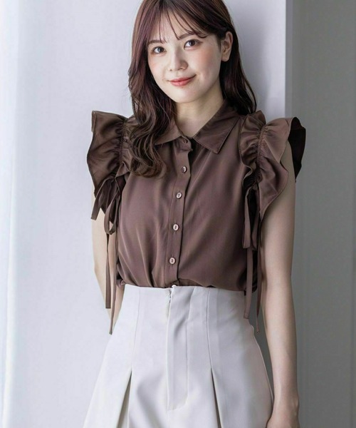 clear（クリア）の「リボン付キフリルノースリーブブラウス［ガーリー バレエコア ヘルシー］≪再入荷≫（シャツ/ブラウス・レディース・ブラック/アイボリー/ブラウン/チャコールグレー・F）」の22枚目の写真