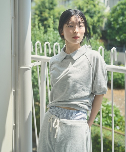 BROKEN BASE(ブロークンベース)の「S/S 襟付きワンポイント刺繍スウェット(Tシャツ/カットソー・メンズ・ブラック/ブルー/オートミール/ネイビー・MEDIUM/LARGE)」の15枚目の写真