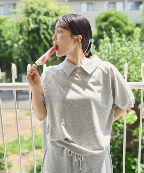 BROKEN BASE(ブロークンベース)の「S/S 襟付きワンポイント刺繍スウェット(Tシャツ/カットソー・メンズ・ブラック/ブルー/オートミール/ネイビー・MEDIUM/LARGE)」の18枚目の写真