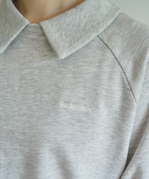 BROKEN BASE(ブロークンベース)の「S/S 襟付きワンポイント刺繍スウェット(Tシャツ/カットソー・メンズ・ブラック/ブルー/オートミール/ネイビー・MEDIUM/LARGE)」の21枚目の写真