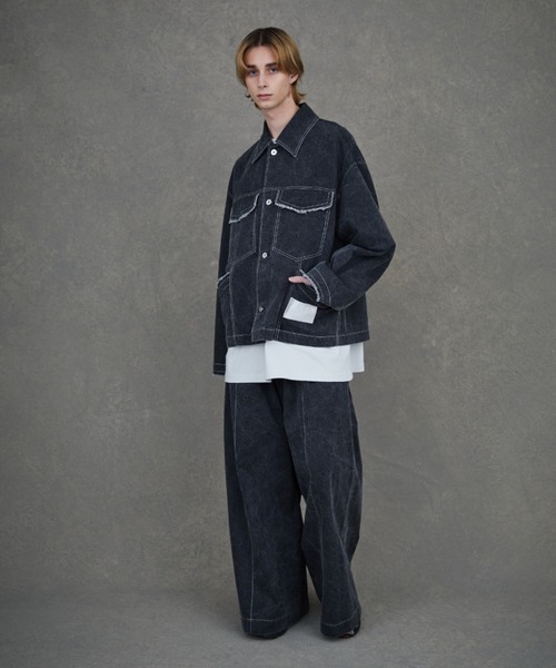 TAUPE(トープ)の「TAUPE/トープ/WASHED DENIM BAGGY PANTS(デニムパンツ・メンズ・ブラック・1/2/3)」の3枚目の写真