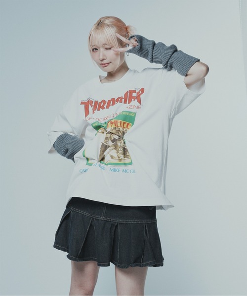 Manhattan Portage（マンハッタンポーテージ）の「S/S Print T-Shirt THRASHER（Tシャツ/カットソー・メンズ・ブラック/ホワイト・SMALL/X-LARGE/LARGE/MEDIUM）」の12枚目の写真