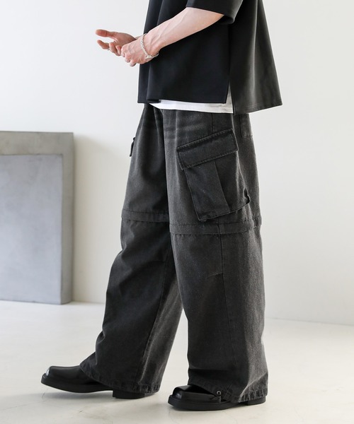 ASTRONOMY(アストロノミー)の「オーバーサイズ2wayドレープバギーカーゴデニムパンツ12.3oz(カーゴパンツ・メンズ・ブラック系/ブルー系/ブラック・S/M/L/XL)」の15枚目の写真