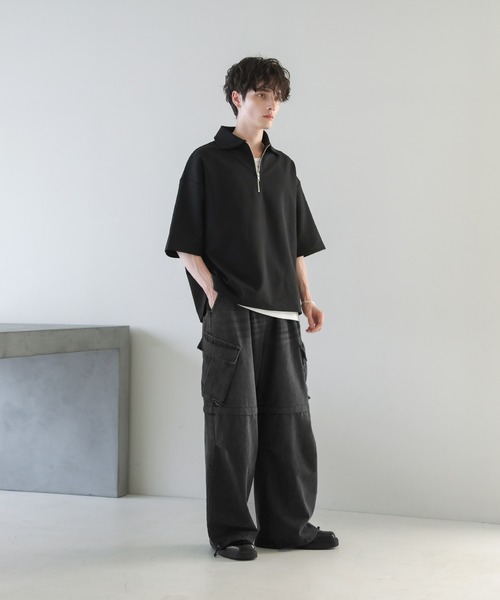ASTRONOMY(アストロノミー)の「オーバーサイズ2wayドレープバギーカーゴデニムパンツ12.3oz(カーゴパンツ・メンズ・ブラック系/ブルー系/ブラック・S/M/L/XL)」の20枚目の写真