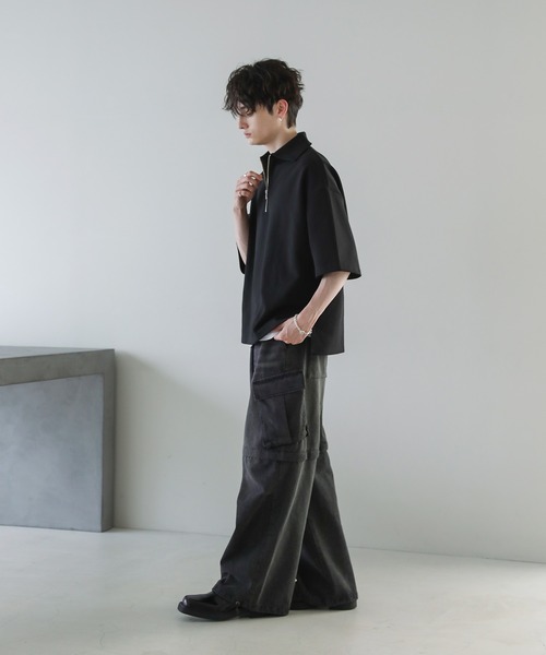 オーバーサイズ2wayドレープバギーカーゴデニムパンツ12.3oz