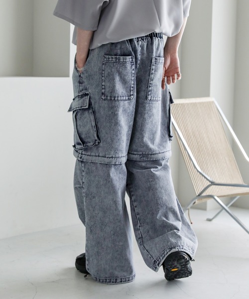 セール】オーバーサイズ2wayドレープバギーカーゴデニムパンツ12.3oz