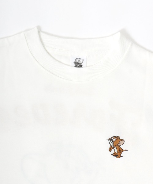 Tom＆Jerry（トムアンドジェリー）の「Tom and Jerry/トムとジェリー ワンポイントキャラクター刺繍 発砲ロゴ イラストバックプリント オーバーサイズ スウェット トレーナー（スウェット・レディース・オフホワイト/ライトパープル/イエロー/ブラック・L/M）」の13枚目の写真
