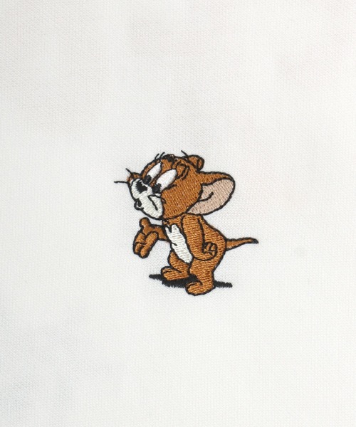 Tom＆Jerry（トムアンドジェリー）の「Tom and Jerry/トムとジェリー ワンポイントキャラクター刺繍 発砲ロゴ イラストバックプリント オーバーサイズ スウェット トレーナー（スウェット・レディース・オフホワイト/ライトパープル/イエロー/ブラック・L/M）」の14枚目の写真