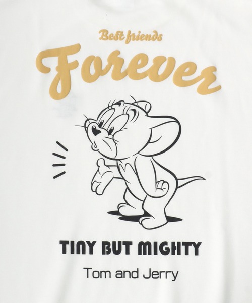 Tom＆Jerry（トムアンドジェリー）の「Tom and Jerry/トムとジェリー ワンポイントキャラクター刺繍 発砲ロゴ イラストバックプリント オーバーサイズ スウェット トレーナー（スウェット・レディース・オフホワイト/ライトパープル/イエロー/ブラック・L/M）」の17枚目の写真