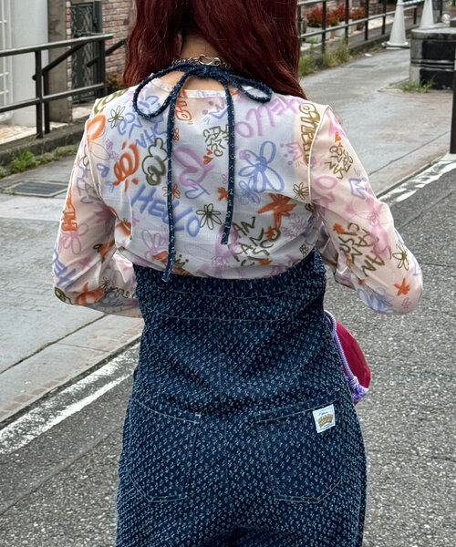 HELLO.SANFRANCISCO(ハローサンフランシスコ)の「【HELLO.SANFRANCISCO/ハローサンフランシスコ】デニムホルターネックサロペット(デニムパンツ・レディース・ネイビー/サックスブルー・SMALL/MEDIUM)」の9枚目の写真