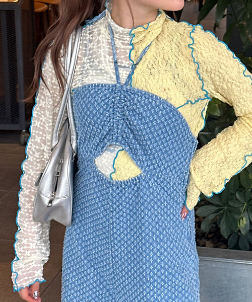 HELLO.SANFRANCISCO(ハローサンフランシスコ)の「【HELLO.SANFRANCISCO/ハローサンフランシスコ】デニムホルターネックサロペット(デニムパンツ・レディース・ネイビー/サックスブルー・SMALL/MEDIUM)」の12枚目の写真