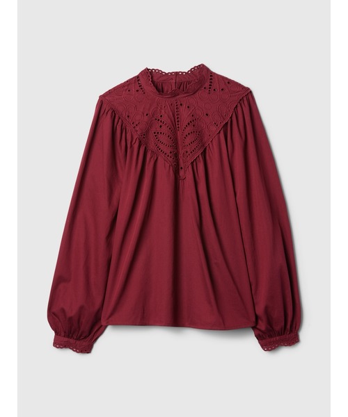GAP（ギャップ）の「アイレット刺しゅうトップス（シャツ/ブラウス・レディース・レッド/ブラック・XXS/L/M/S/XS）」の3枚目の写真