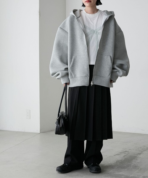 forksy.（フォルクシー）の「【forksy.】マシュマロライクWジップフーディ（パーカー・レディース・ブラック/杢グレー・FREE）」の7枚目の写真