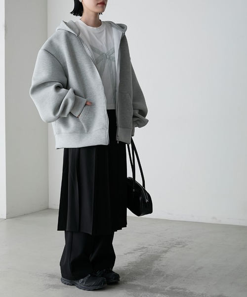 forksy.（フォルクシー）の「【forksy.】マシュマロライクWジップフーディ（パーカー・レディース・ブラック/杢グレー・FREE）」の9枚目の写真