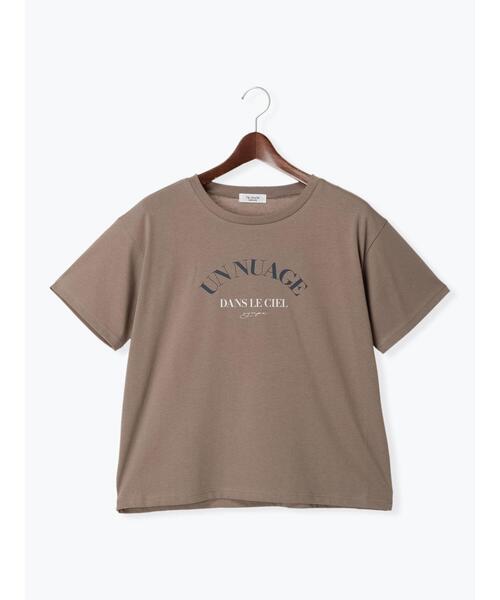 Te chichi TERRASSE（テチチテラス）の「【抗菌防臭】フロントロゴプリントTシャツ（Tシャツ/カットソー・レディース・オフホワイト/チャコールグレー/モカ・F）」の3枚目の写真