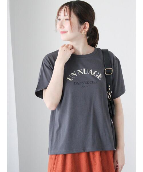 Te chichi TERRASSE（テチチテラス）の「【抗菌防臭】フロントロゴプリントTシャツ（Tシャツ/カットソー・レディース・オフホワイト/チャコールグレー/モカ・F）」の10枚目の写真